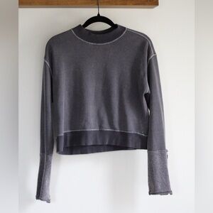 Free People Classic Women's Crewneck Sweatshirt in Charcoal Gray